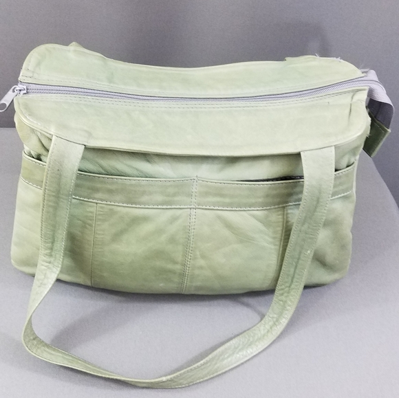 Large handbag purse soft roomy light green - Picture 9 of 9